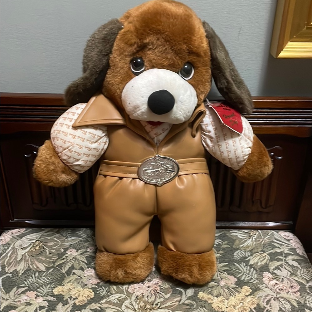 Elvis TCB Brown Plush Dog Toy.